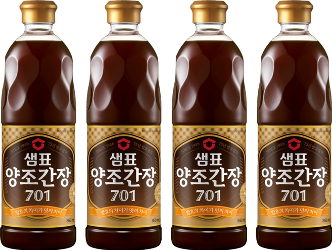 샘표 양조간장 701, 860ml, 4개
