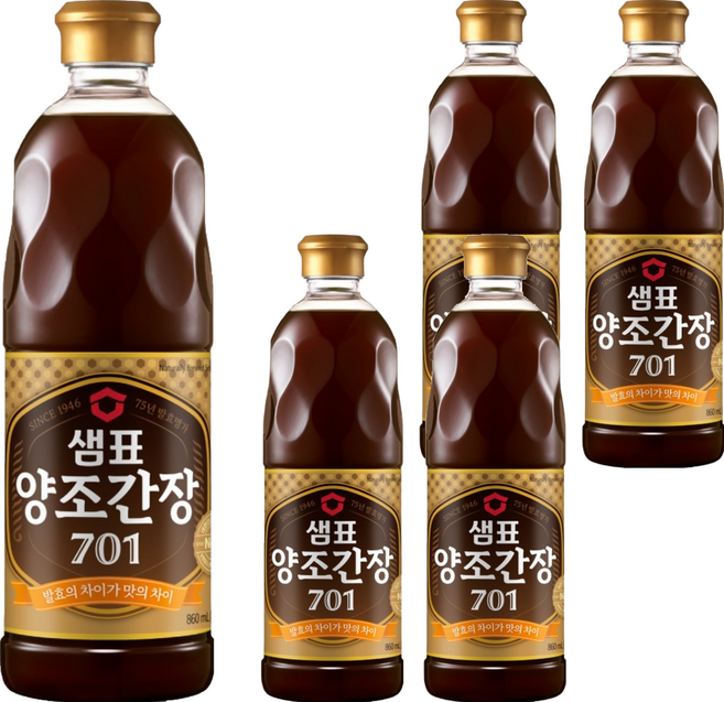 샘표 양조간장 701, 860ml, 5개
