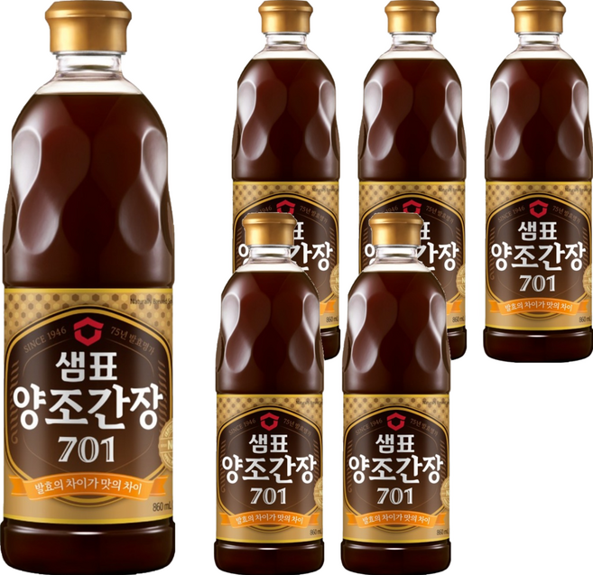 샘표 양조간장 701, 860ml, 6개