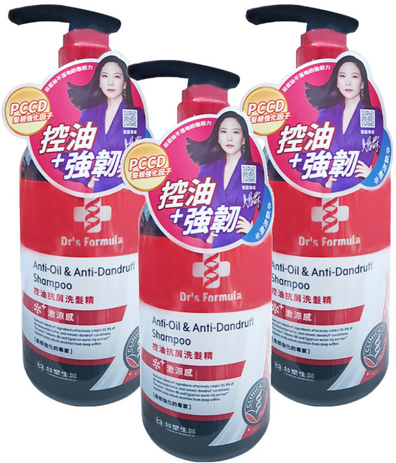 台塑生醫 Dr's Formula 控油抗屑洗髮精 激涼款, 580g, 3件