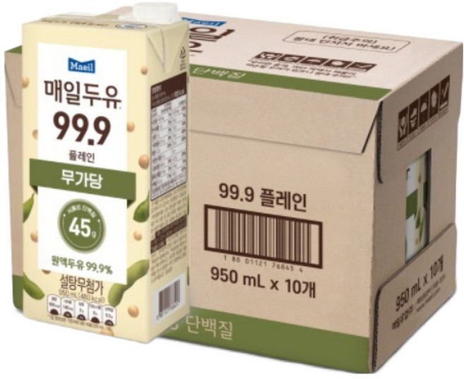 매일두유 99.9 플레인, 950ml, 10개