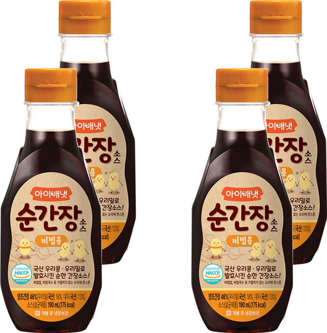 아이배냇 순간장 소스, 비빔용, 190ml, 4개