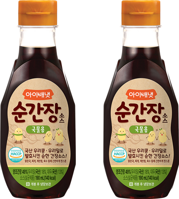 아이배냇 순 간장소스, 국물용, 190ml, 2개
