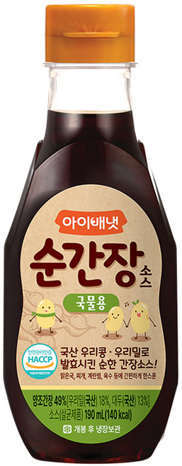 아이배냇 순 간장소스 국물용, 간장, 190ml, 1개