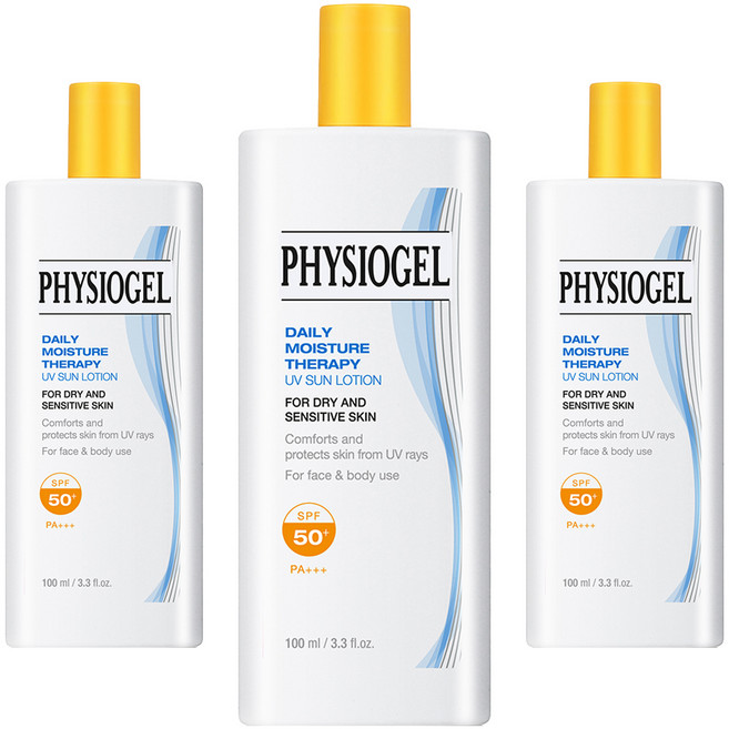 피지오겔 데일리 모이스쳐 UV 패밀리 썬 로션 SPF50+ PA+++, 100ml, 3개
