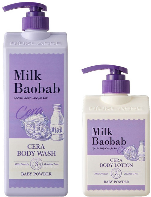밀크바오밥 세라 바디워시 1200ml + 바디로션 600ml 베이비파우더, 1개