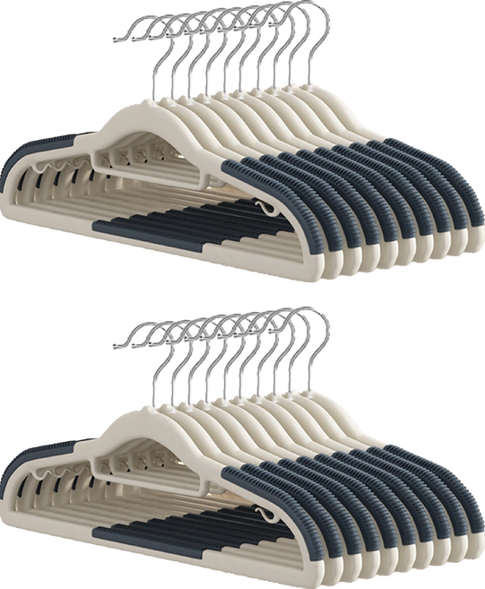 BangJiaShi 幫家適 無痕衣架 10個, 孔雀藍, 2組