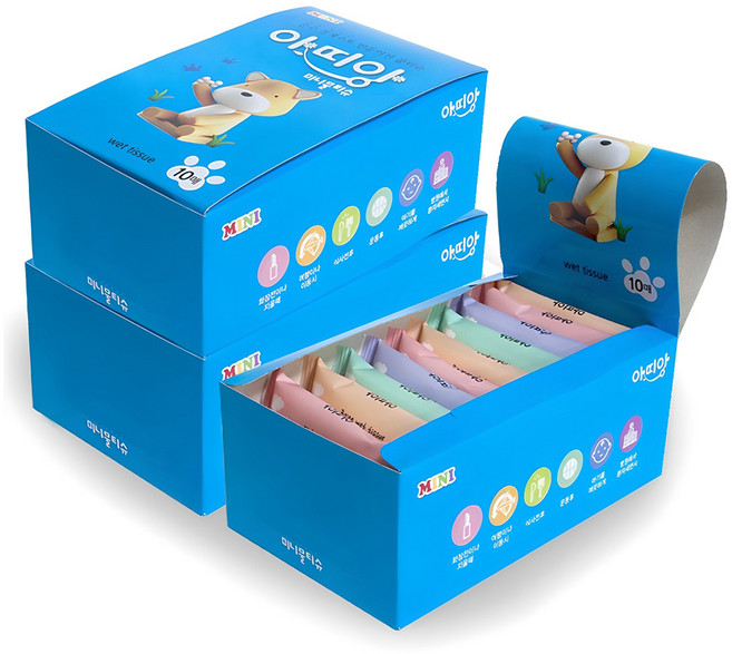 아띠앙 미니 물티슈 휴대형, 10매, 30개