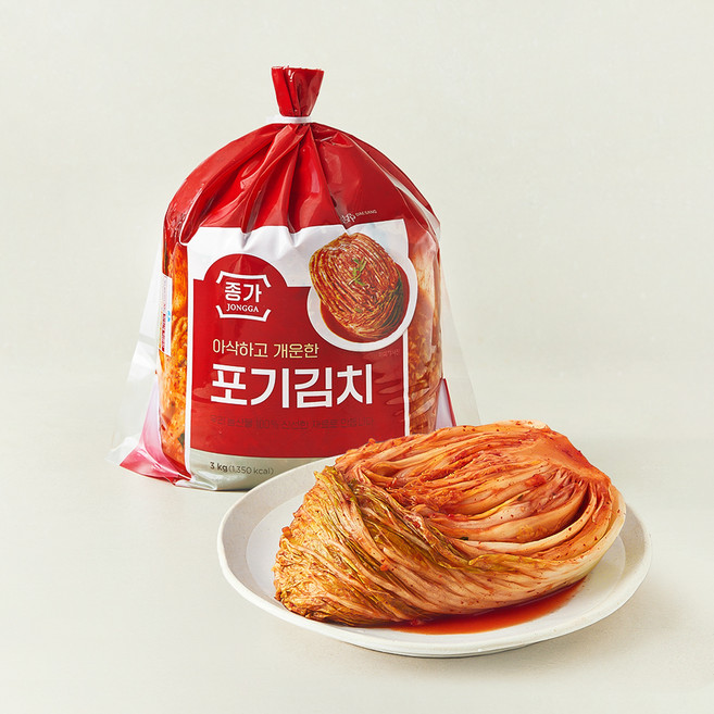 대상 종가 아삭하고 개운한 포기김치, 3kg, 1개