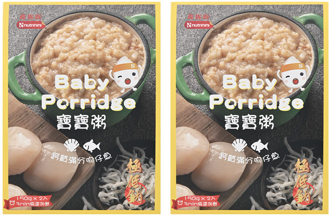 Nnutrinini 脆妮妮 寶寶粥 鈣質滿分吻仔魚, 150g, 2盒