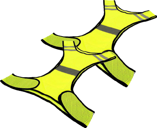 騎行及跑步用反光夜光安全背心, 2個