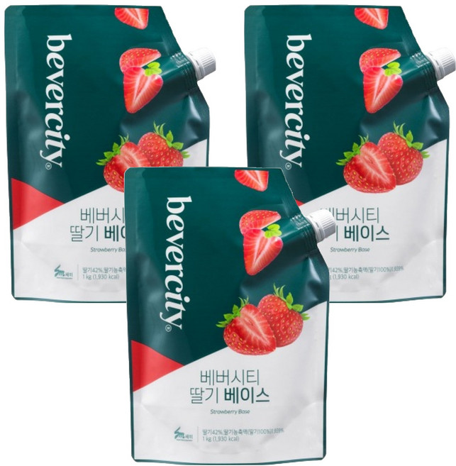 베버시티 딸기 베이스 1000g, 1kg, 3개