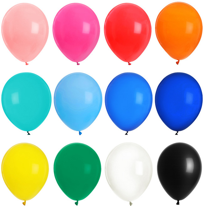 탐사 베이직 컬러 라운드 풍선 30cm, 혼합색상, 50개