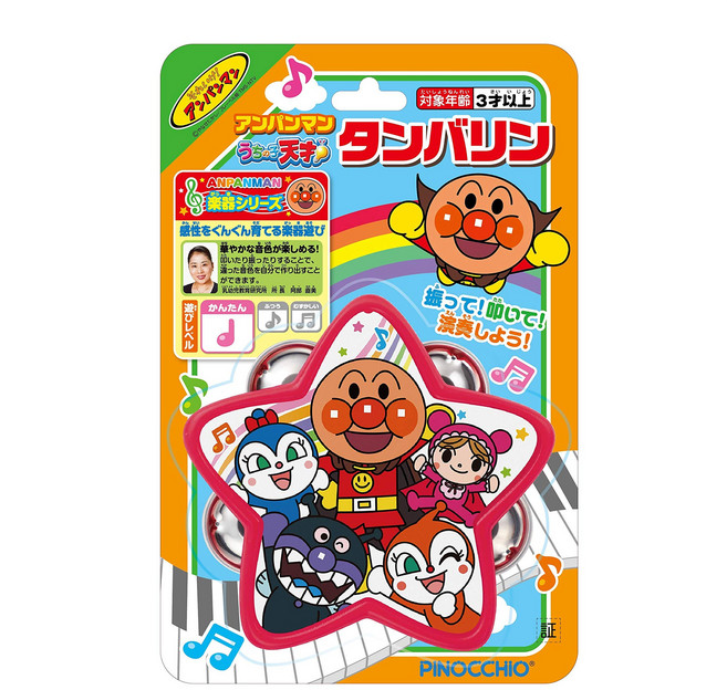 日本 PiNOCCHiO 麵包超人 天才寶貝 鈴鼓, 1個