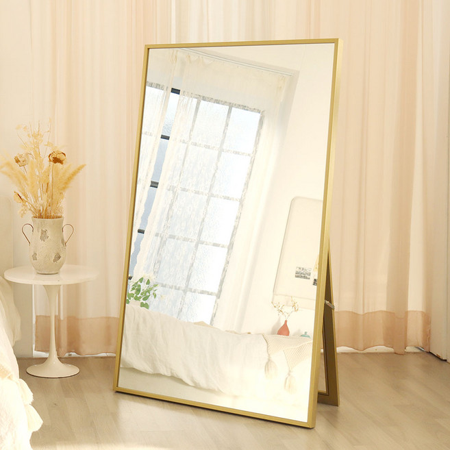 포메리트 모던 전신거울 H1700 거치형 방문설치, 골드