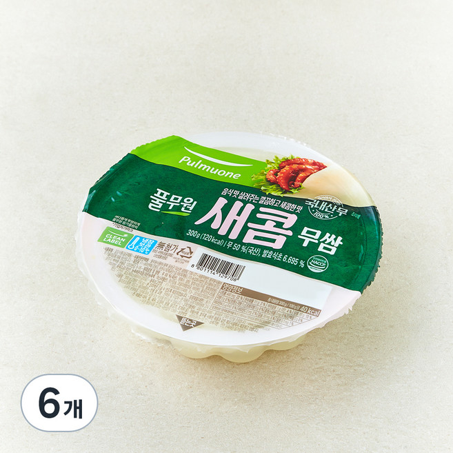 풀무원 찬마루 새콤한맛무쌈, 300g, 6개