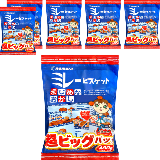 nomura 野村美樂 超大美樂圓餅 16包, 480g, 6袋
