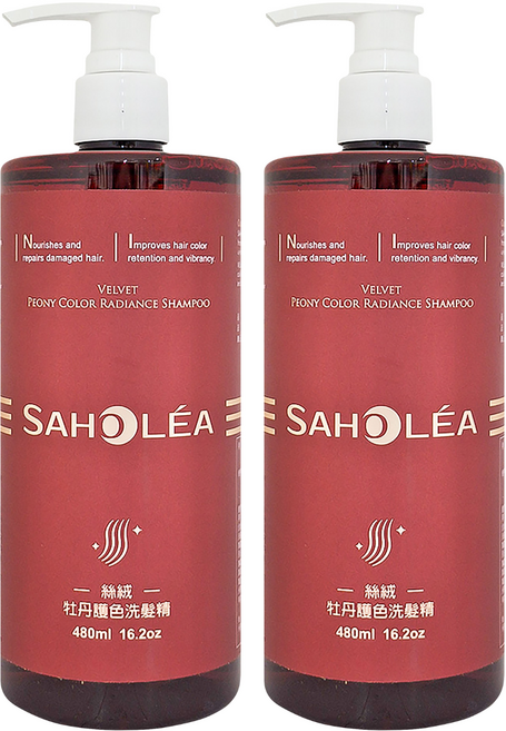 SAHOLEA 森歐黎漾 絲絨牡丹護色洗髮精, 480ml, 2瓶