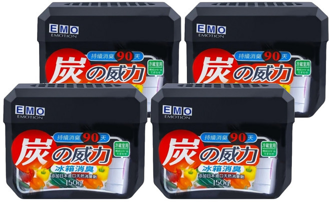 EMO 炭の威力 冰箱消臭劑, 150g, 4盒