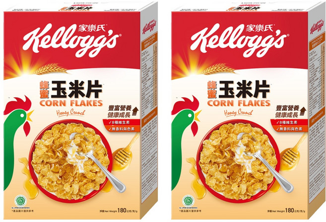 Kellogg's 家樂氏 CORN FLAKES 公雞玉米片 蜂蜜玉米片, 180g, 2盒