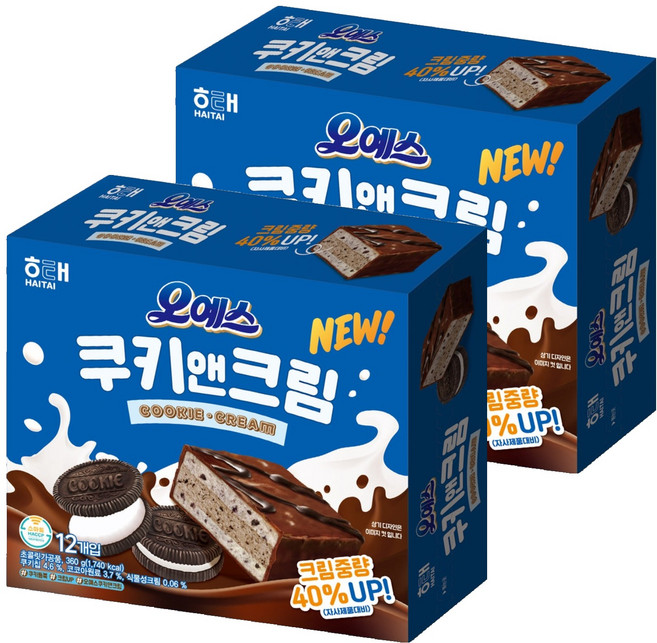해태제과 오예스 쿠키 앤 크림, 360g, 2개