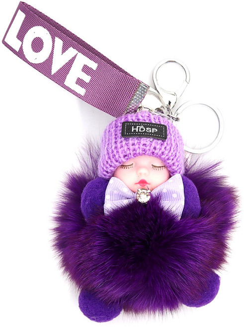 올웨일리 인형 털방울 페이크퍼 키홀더 키링 TSP1543, NO 14, 1개