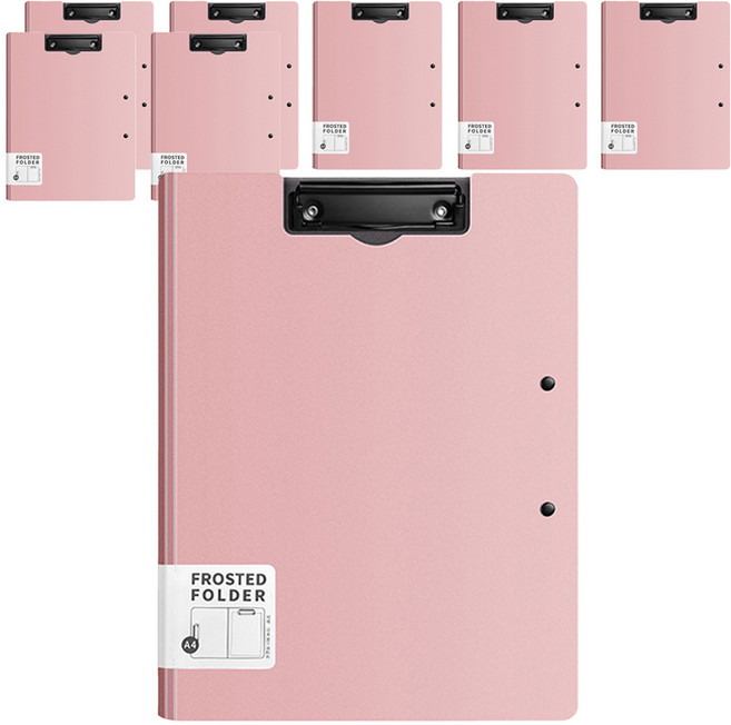 동아피엠에스 심플 커버 양방향 더블 클립보드 A4, 핑크, 8개
