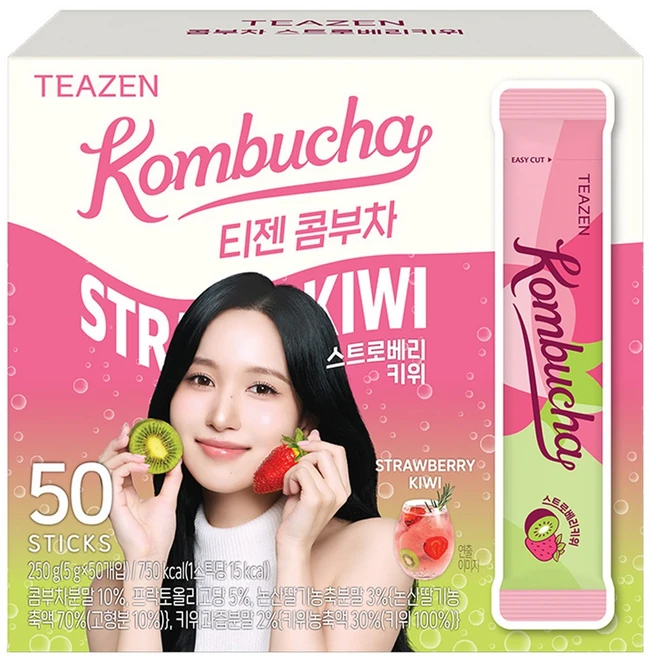티젠 콤부차 스트로베리키위, 5g, 50개입, 1개 - 쿠팡