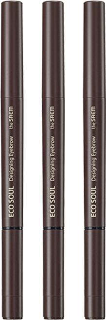 더샘 에코 소울 디자이닝 아이브로우, 흑갈색, 3개