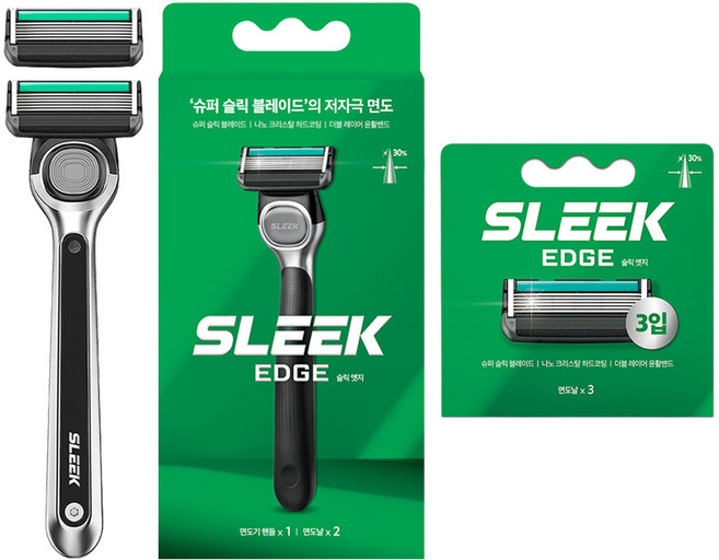 도루코 슬릭 엣지 면도기 1p + 여분날 5p, 6개입, 1세트