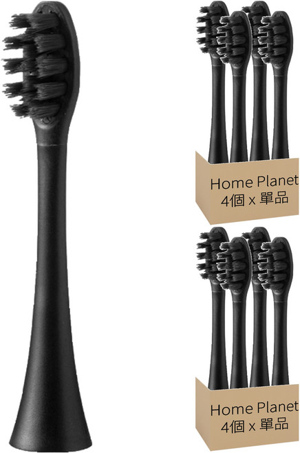 Home Planet 減少牙齦刺激 預防蛀牙 聲波電動牙刷刷頭, 8個, 單品