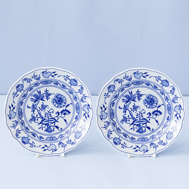 체스키포슬란 쯔비벨무스터 접시 CB007, 혼합색상, 2개