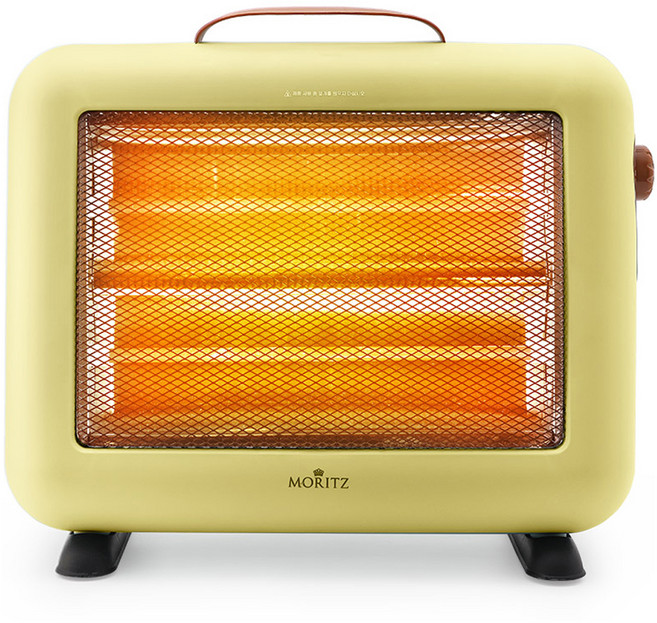 모리츠 감성 레트로 2단 쿼츠 히터, 옐로우, MEH-1Y2000HJ