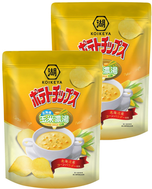 KOIKEYA 湖池屋 POTATO CHIPS 北海道玉米濃湯口味洋芋片, 500g, 2包