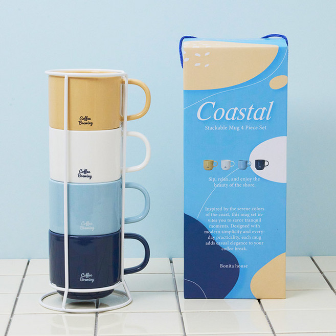 보니타하우스 코스탈 랙머그 300ml x 4종 세트, 혼합색상, 1개