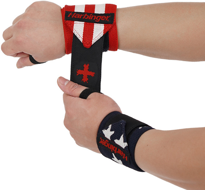 하빈져 레드라인 리스트랩 헬스 손목보호대 좌우, 1세트, 플래그