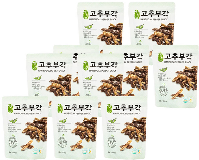 한부각 고추부각, 10개, 30g