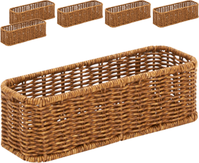 하우스레시피 PP라탄 1칸 서랍정리대, 브라운, 6개