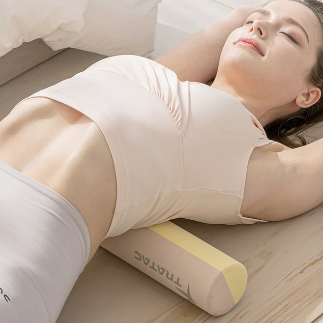 트라택 EVA 슬림핏 폼롤러, 샌드핑크 + 라이트베이지, 1개