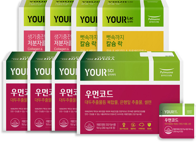 풀무원건강생활 유어싸이 우먼코드 4p + 저분자 콜라겐 2p + 칼슘락 2p + 종이백, 1개