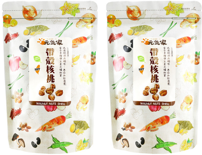 元氣家 帶殼核桃, 200g, 2包