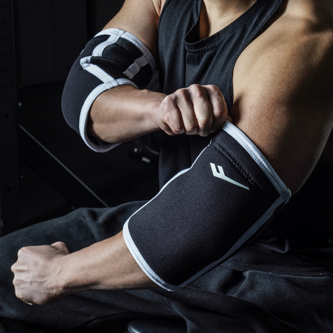 프로스펙스 스트렝스 네오프렌 헬스 팔꿈치 보호대 좌우세트 암슬리브 8mm, 1세트, 화이트