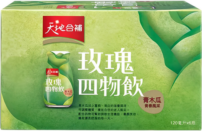 天地合補 青木瓜玫瑰四物飲, 120ml, 6瓶, 1盒