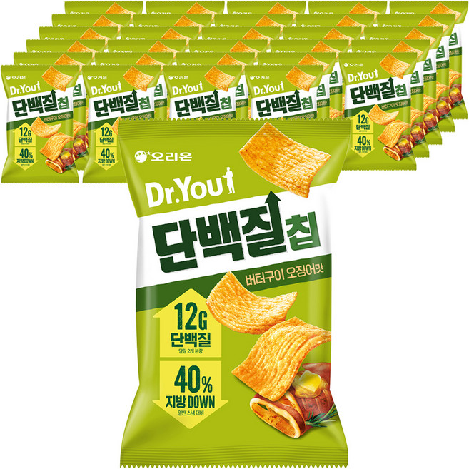 ORION 好麗友 Dr.You 蛋白質脆片 奶油烤魷魚味, 60g, 30個