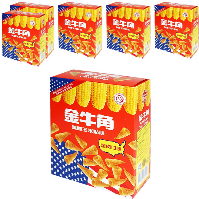 喜年來 小金牛角 烤肉口味, 35g, 6盒