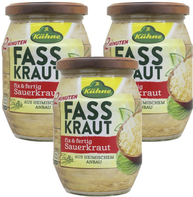 퀴네 파스크라우트 사우어 크라우트, 400g, 3개