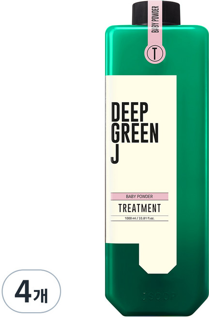 딥그린제이 네이처 약산성 비건 트리트먼트 베이비파우더향, 1L, 4개