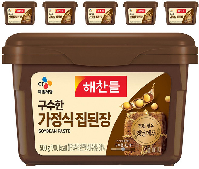 해찬들 구수한 가정식 집된장, 500g, 6개