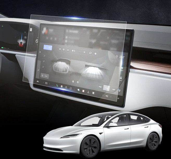 엑스핏 고스트쉴드 계기판 네비게이션 강화유리 보호필름 세트, 테슬라 모델3, 1세트