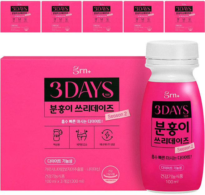 GRN 분홍이 쓰리데이즈 시즌2, 300ml, 6개